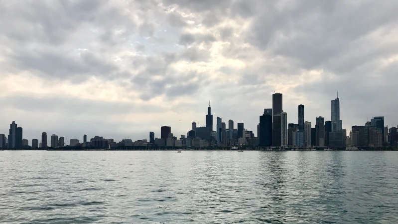Chicago skyline from Lake Michigan.