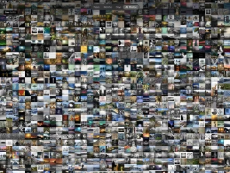 A screenshot of the Photos app running on an iPad showing just ‘Dec 2022’ entries; it’s filled with approximately 1,000 tiny thumbnail images of photographs which have been saved from Mastodon.