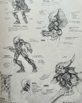 Jes Goodwin Eldar concept art (White Dwarf 124)
