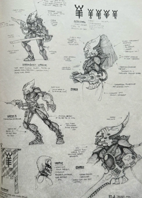 Jes Goodwin Eldar concept art (White Dwarf 124)