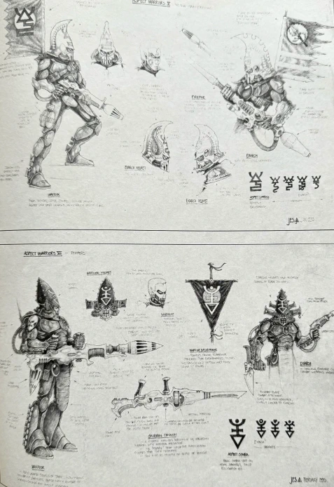 Jes Goodwin Eldar concept art (White Dwarf 124)