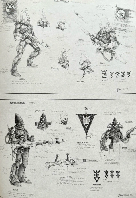 Jes Goodwin Eldar concept art (White Dwarf 124)