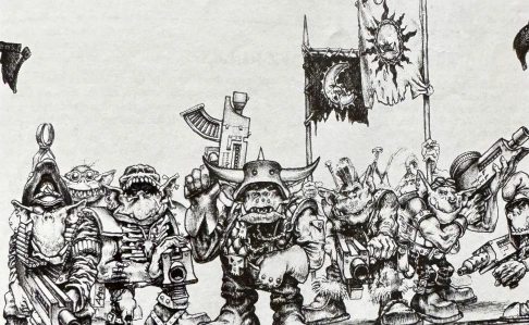 Paul Bonner Ork illustration (White Dwarf 122)