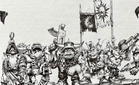 Paul Bonner Ork illustration (White Dwarf 122)