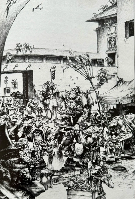 Paul Bonner Ork illustration (White Dwarf 122)