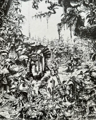 Paul Bonner Ork illustration (White Dwarf 122)