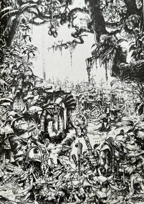 Paul Bonner Ork illustration (White Dwarf 122)