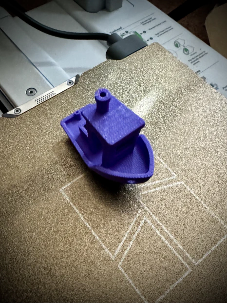 A cute little purple boat!