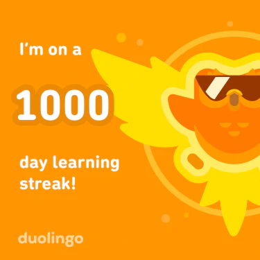 A Duolingo notification that I’ve hit a 1000 day streak.