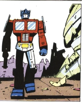 Cheery old Optimus, off for a stroll.