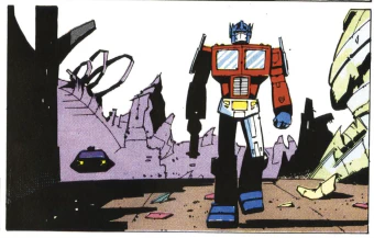 Cheery old Optimus, off for a stroll.