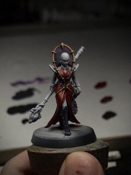 It’s the Bug Lady (totally not a bug)! Her red frock is a lot less red in the shadows, her purple boots knocked _way_ down in the highlight. I may actually be continuing with this one!